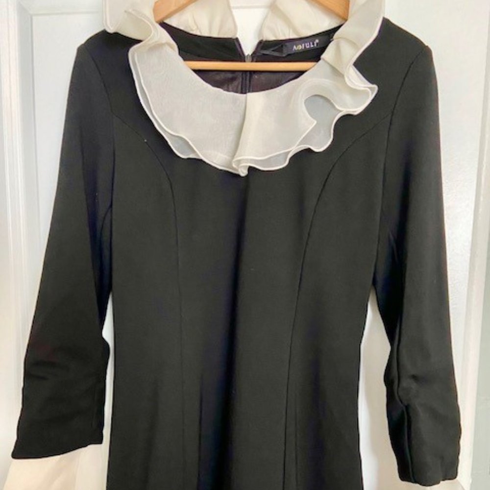 AOFULI Ruffled Collar Mini Dress